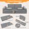 8-Piece Grey Suede Kids Sofa Play Set with Trapezoidal and Rounded Cushions Modular Couch for Kids